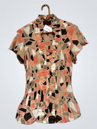 Charlie Damen Kurzarm Plisseebluse