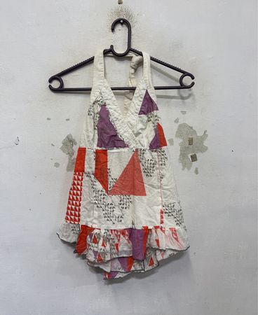 Filletrap Halter Neck Patchwork Dress