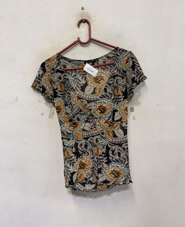 Coast OT-867 Kurzarm-Blumenmuster-Top