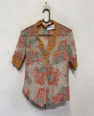 EK Everkalan Sheer Paisley Print Bluse