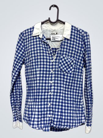 Sinsay Blue Gingham Button-Up Shirt