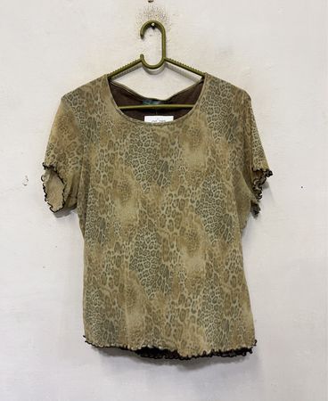 fashion express OT-789 Leopardenmuster Netzoberteil