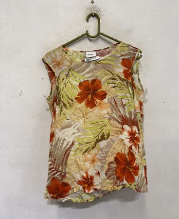 Delmod Ärmellose Blumenbluse