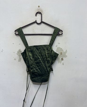 JOL Green Velvet Corset Top