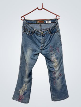 JIAN LI SHEN bestickte Flare-Jeans