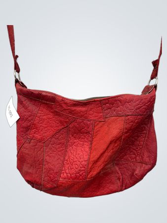 Rote Patchwork-Leder-Handtasche