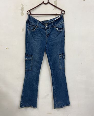 Pacsun Blaue Denim Cargo Flare Jeans