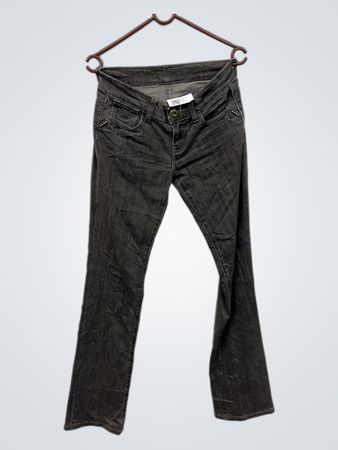 Graue Denim-Jeans