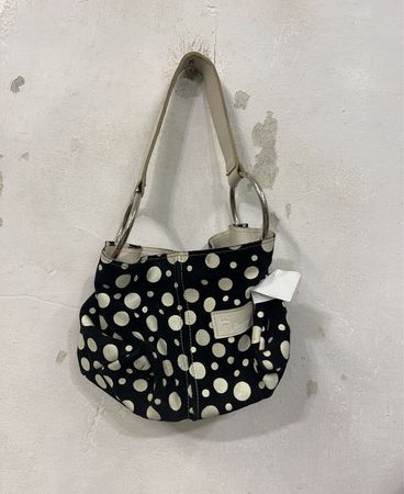 Schwarz-weiße Gepunktete Handtasche