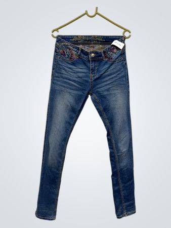 Desigual Damenblaue Jeans mit Stickerei