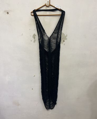 Schwarzes Strickkleid