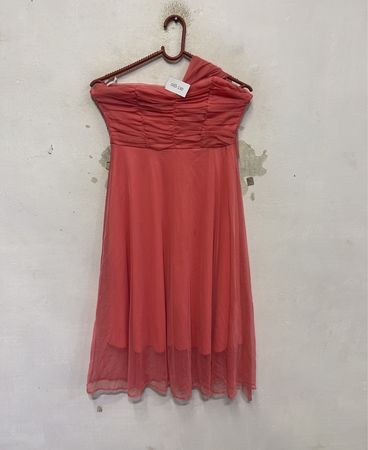 WEST ONE Coral Ruched Strapless Dress