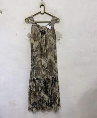 OD-073 Ärmelloses Maxikleid mit Paisleymuster