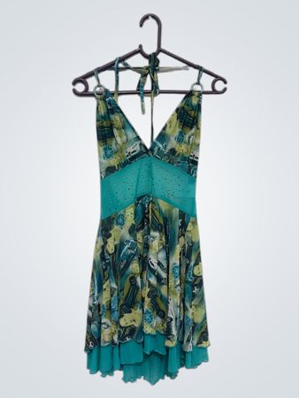 Halter Neck Kleid mit grafischem Druck