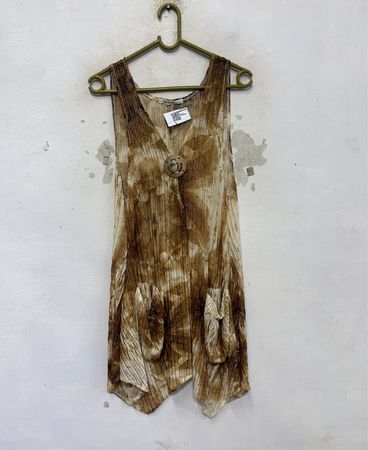 Paradise ärmelloses Batik-Kleid mit Taschen