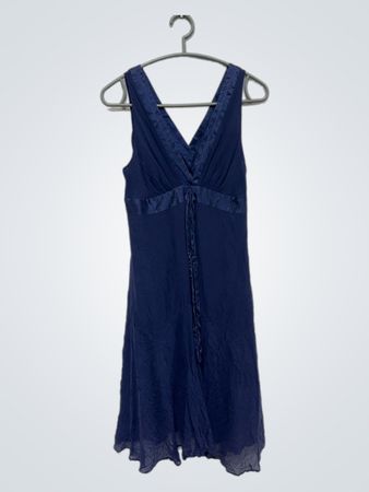 Voice of Europe Marineblaue V-Ausschnittkleid