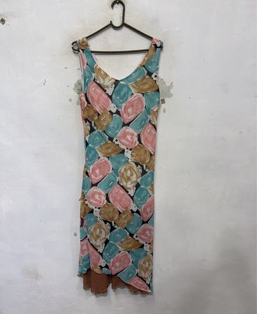 MODA PIU Ärmelloses Kleid mit abstraktem Druck