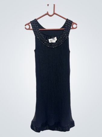 Vero Moda Schwarzes Verziertes Ärmelloses Kleid