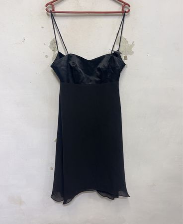 Schwarzes Spaghettiträgertop Kleid