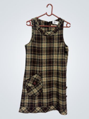 Lavanda Plaid Ärmelloses Mini-Kleid