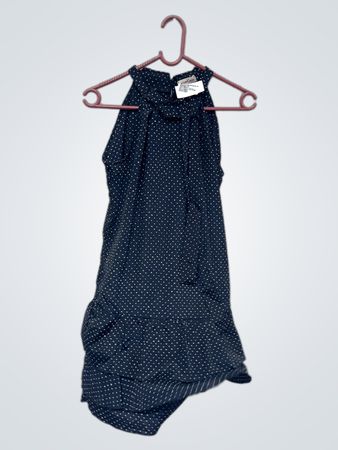 MACHINCHOSE Schwarzes Pünktchen Haltertop Rüschendress OSD-188