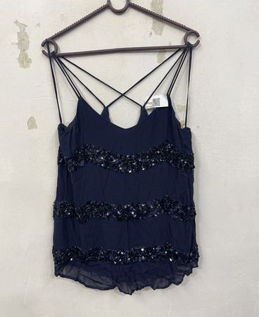 Marineblauer Pailletten-Camisole