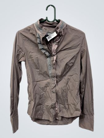 LES ARCS Braunes Button-Down Hemd