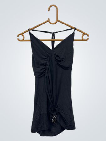 Fashion with me Neckholder-Top mit geraffter Vorderseite und Knoten-Detail