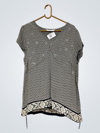Bonmarché Damen Oberteil in Schwarz und Weiß mit Muster