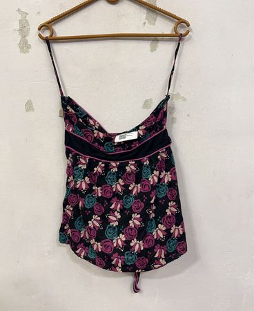 Floral-Print Neckholder-Top