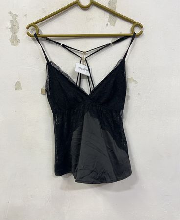Schwarzes Spitzen-Cami