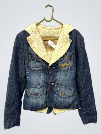 KAPORAL Denimjacke mit Lammfellkragen