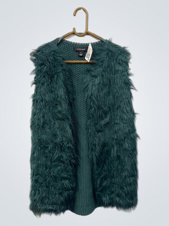 Atmosphere Green Furry Strickweste