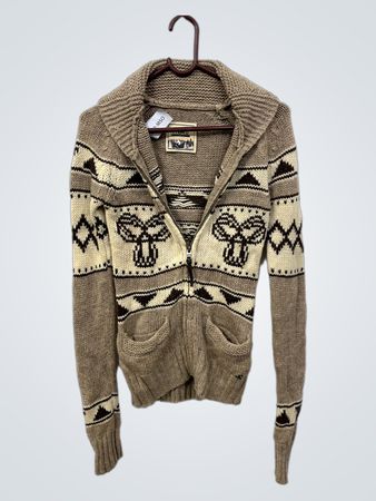 TNA Damen Fair Isle Strick-Cardigan mit durchgehendem Reißverschluss