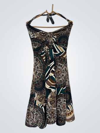 Neckholder-Kleid mit geometrischem Muster