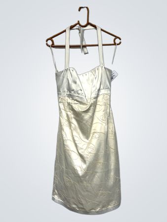 You You Cream besticktes Neckholder-Kleid