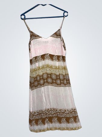 Yoors Pink- und Braun gestreiftes Muster Kleid