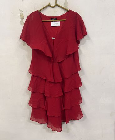 SLNY SL FASHIONS NEW YORK Rotes gestuftes Kleid