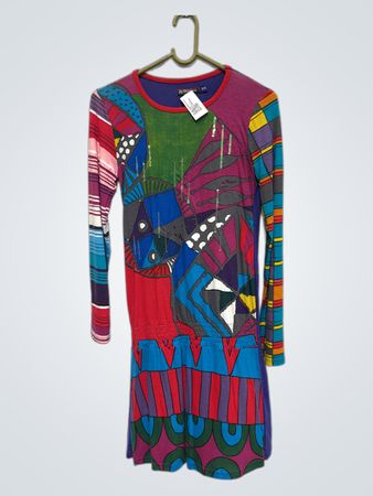 Desigual Langarm-Kleid mit Grafikdruck
