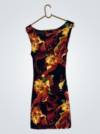 SUPER STITION Blumenmuster ärmelloses Kleid