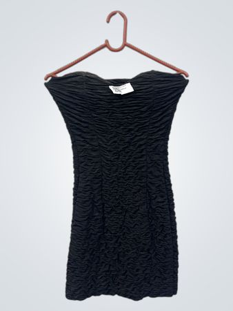 Morgan Black gerafftes trägerloses Minikleid
