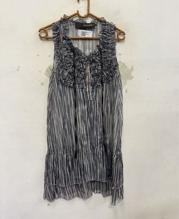 ZONA BRERA ärmelloses, gerafftes, gestreiftes Kleid