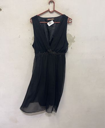 SAINT TROPEZ Schwarzes Perlenkleid