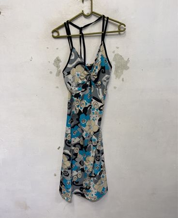 Sweet-west Women's Floral Print Spaghetti Strap Dress