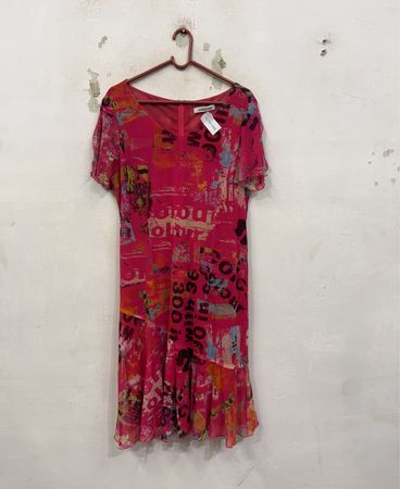 Christine Laure pinkes Kleid mit grafischem Print