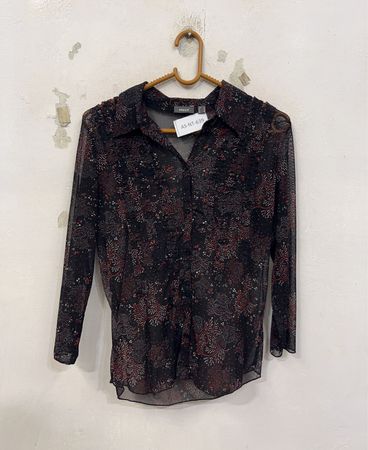 MGXX Sheer bedrucktes Hemd mit Knopfleiste