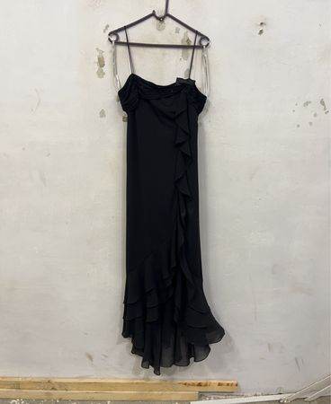 DE LARU COLLECTION Schwarzes Rüschentkleid AS-ND-239
