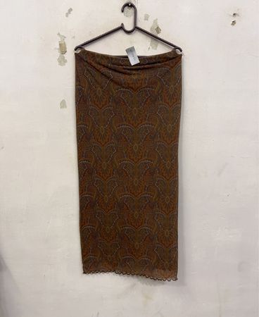 Hennes Collection Paisley-Print transparenter Midirock