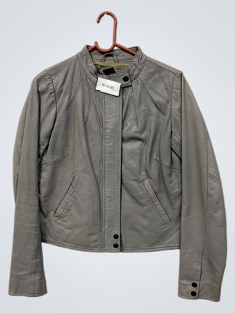 Grau Lederjacke