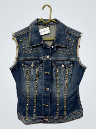 London Jean Damen-Jeansweste mit Nieten